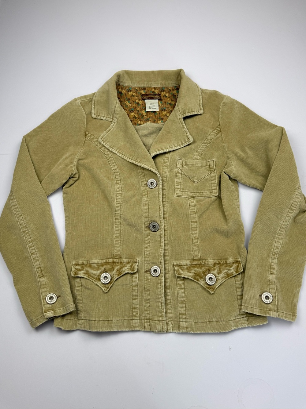 Department of Peace Corduroy Jacket L Tan Y2K Boho Western Utility - Picture 9 of 9